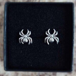 925 Sterling Silver Spider Stud Earrings